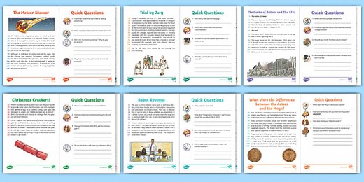 UKS2 60-Second Reads Bumper Activity Pack