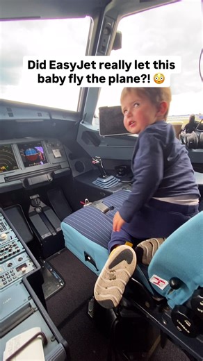 He loved being pilot for a minute 😆✈️🧑🏻‍✈️ Follow me for baby travel tips! ✈️ #babytravel #travelfamily #travelblogger #babylife