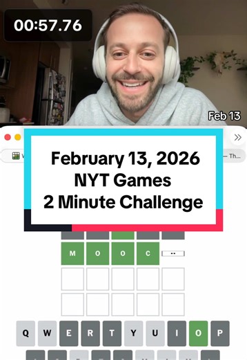 February 13, 2026: NYT Games Wordle and Crossword Challenge