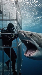 Big Shark Attack Diving😱🦈 #Shark #ocean #oceanlife #underwaterworld | Shark King