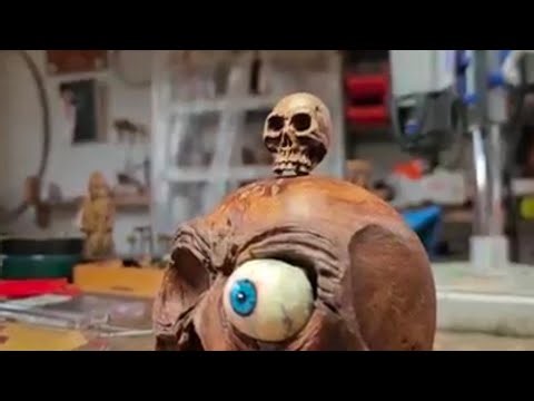 SKULL CARVING- Dremel carving Live