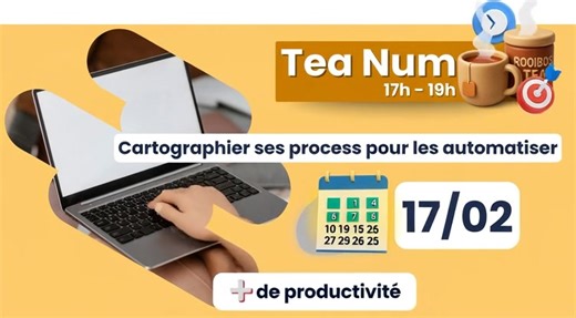 Rejoignez le prochain Tea Num à la CCI Val-d’Oise : "Cartographier ses process pour les automatiser" Et si, en 2 heures, vous identifiiez précisément où l’automatisation peut booster la performance de votre entreprise ? 📅 Le 17 février 2026 🕔 De 17h00 à 19h00 📍 CCI Val-d’Oise – 35 Bd du Port 95000 Cergy 🎤 Animé par Ambre THIMON, Conseillère numérique ➡️ Inscrivez-vous gratuitement : https://www.entreprises.cci-paris-idf.fr/evenements/tea-num-cartographier-ses-process-pour-les-automatiser Dan