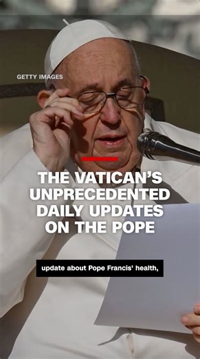 While Pope Francis battles ailing health in the hospital, CNN's Christopher Lamb examines just how unprecedented the Vatican's updates have been on his condition. Compare this to decades past where the mantra was, "The Pope is in good health, until he dies." Read more: https://cnn.it/4kupV02 | CNN International
