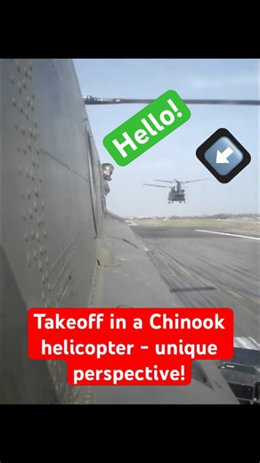 Taking off in a CH-47D Chinook helicopter - Fascinating passenger view #shorts #aviation #military