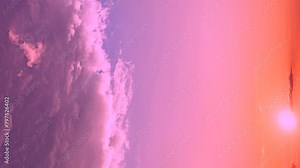 Vertical Footage, Vertical Video Morning Sunrise. Natural Bright Sun In Dramatic Sky In Various Colours. Time Lapse Time-lapse Timelapse.