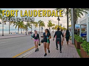 Fort Lauderdale Las Olas Beach Walk | Florida Coastline 4K