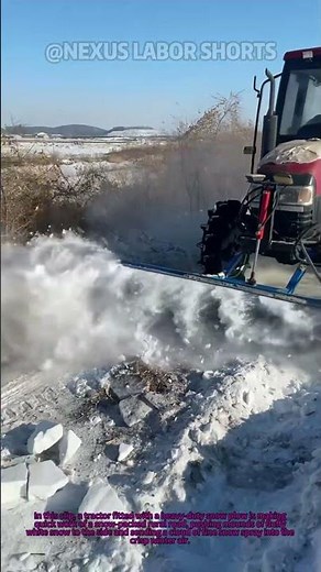 Tractor-Mounted Snow Plow Clears Rural Roads in Minutes #SnowRemoval