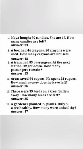 Subtraction word problem