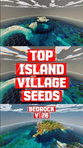 Top 4 Island Village Seeds for Survival (Minecraft Bedrock 26) 🏝️⚔️ #minecraft