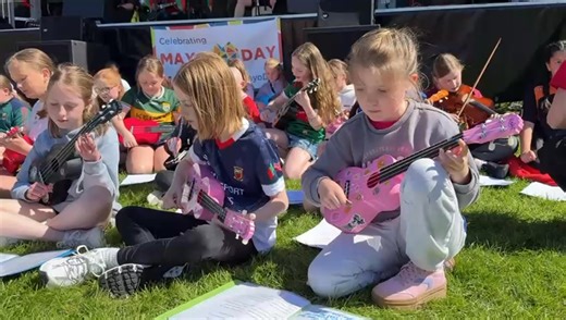 MAYO DAY: A great celebration of Mayo Day at Big Day on the Mall in Castlebar. Here are the Music Generation Mayo ukulele group with a rousing Green and Red of Mayo. VIDEO: ALISON LAREDO | The Connaught Telegraph