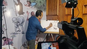 4.1K views · 329 reactions | Shooting & creating 5-hour editorial cartooning course turned out to be a marathon session as more topics/sessions/lessons joined the journey. Happy with the end-product, now waiting for the reaction of cartoon aspirants who've trusted my skills & joined the course. Registration ends on 31st October. https://cartoonistsatish.graphy.com/courses/the-art-of-editorial-cartooning | Cartoonist Satish Acharya | Facebook