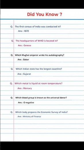 General knowledge questions with answers #gkquestion #knowledge #gkquiz #education #staticgk #gk