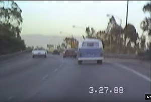 1988 home video of driving on the 10 freeway in Los Angeles