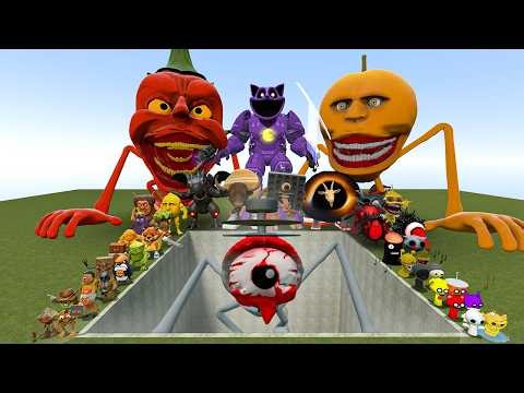 AI Brainrot Memes vs Sprunki Sliver Horror Tapes Bosses in Giant Pit – Gmod Chaos