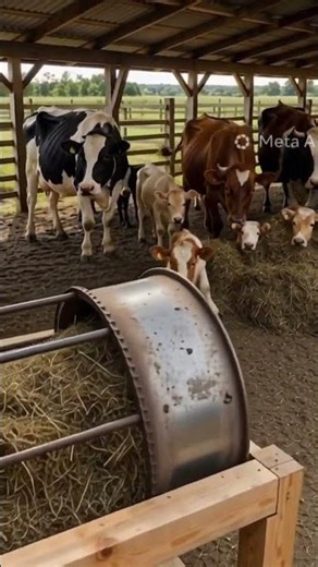 DIY Hay Feeder Machine for Cows | Smart Farm Hack! #Shorts