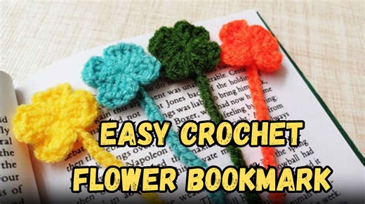 Easy crochet flower bookmark – step-by-step tutorial