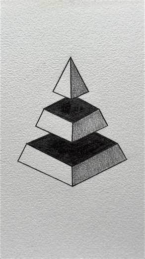 How to draw a 3d Pyramid art ✨🎨 #art #drawing #fyp #simple #shorts #shortvideo #pyramid
