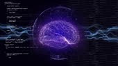 3D Artificial Intelligence Brain and Technology Animation Background,...