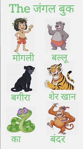 Mowgli, Baloo, Bagheera, Shere Khan & Jungle Book | Jungle Book Characters Names | Meaning Magic