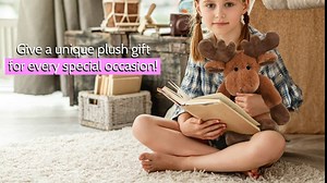 DolliBu Plush Moose Stuffed Animal - Soft Huggable Long Leg Moose, Adorable Playtime Plush Toy, Cute Wild Life Cuddle Gift for Kids and Adult - 10.5 Inches