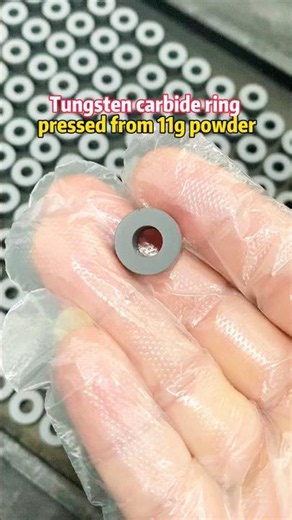 Tungsten carbide ring pressed from 11g powder.Do you know what this is used for?#carbide #factory