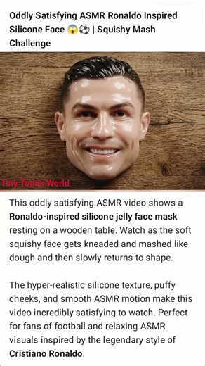 Oddly Satisfying ASMR Ronaldo Inspired Silicone Face 😱⚽ | Squishy Mash Challenge#ronaldo#cr7#asmr
