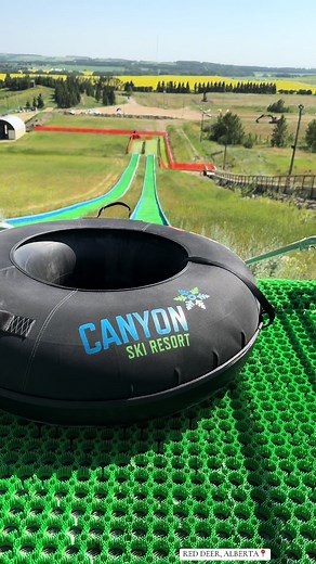 Canyon Ski Resorts presents the return of the 450ft Summer Slide! Located in Red Deer, between Calgary and Edmonton Alberta!📍 Enjoy the largest summer slide in western canada, sliding down a water misted track! https://canyonski.ca/ for more details. #touristattraction #reddeer #summer #summerfun #fyp #calgary #edmonton #summerslide