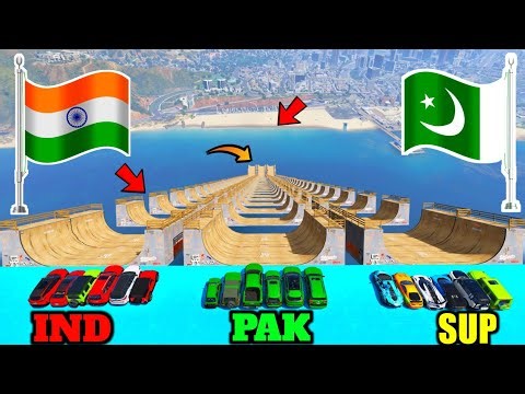 INDIA VS PAKISTAN | Gta 5 India Vs Pakistan Vs Super Cars Extreme Jumping Challenge | Gta 5 Gameplay