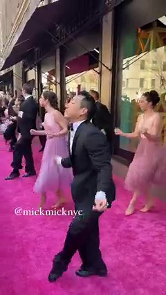 Alex Wang Dancing at the The Marvelous Mrs. Maisel event today on Fifth Avenue 🔥🕺🏿 | New York Mickey