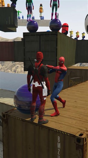 GTA 5 Spider-Man vs Deadpool 💥 Epic Battle & Crazy Ragdolls! | مواجهة ملحمية ⚔️#gta #gaming #gta5