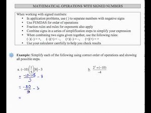 SWL12E17:Basic Arithmetic - Operations with Signed Numbers