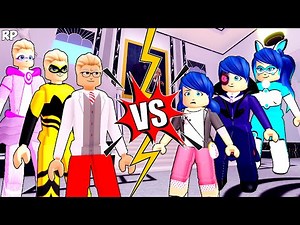 LADY BUG VS HAWK MOTH TRANSFORMATION BATTLE NO MIRACULOUS RP - MIRACULOUS ROBLOX!