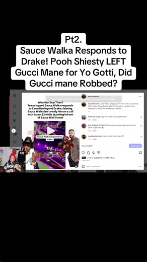 Pt2. Sauce Walka Responds to Drake! Pooh Shiesty LEFT Gucci Mane for Yo Gotti, Did Gucci mane Robbed?