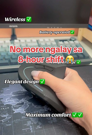 Wag kayo bumili kung bet nio mangalaaaay!!! 😭 Ergonomic Wireless Mouse 😍 tagal kong hinanap to mga mii 😭 wala nang ngalay kahit may overtime pa haha! Trueee nga ang MAXIMUM COMFORT na dala ng mouse na iteeech! #fyp #4upage #wirelessmouse #budolfinds #tiktokfinds #ergonomic #buyhere #viralmouse #viralvideo