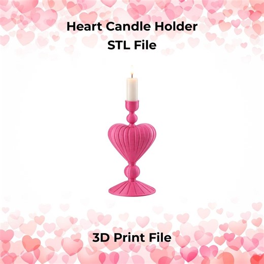 Heart Candle Holder STL | Romantic Valentine Decor | Elegant 3D Printable Candle Stand | Love Home Decor - Etsy