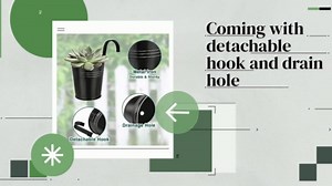 6 Inch Railing Planter for Outdoor Plants - 12 Pack Small Balcony Hanging Flower Pots with Detachable Hooks and Drain Holes Metal Oval Bucket Rail Box Fence Planters for Home Garden Decor, Black