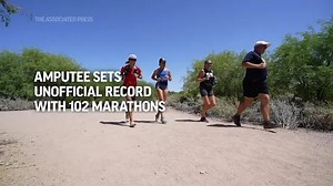 Amputee sets record with 102 marathons in 102 days