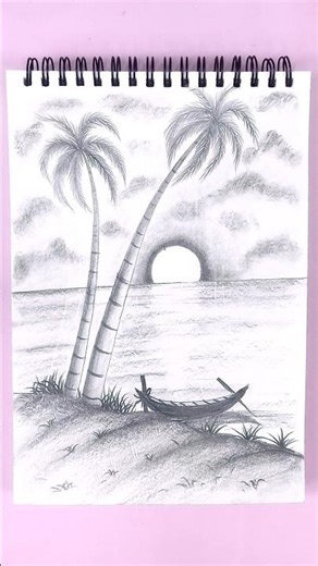 How to Draw Sun Rising | Sunrise on River | Easy Pencil Drawing for Beginners