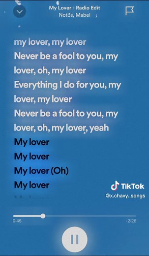 ❤️❤️ ll song - My Lover - Radio Edit by Not3s & Mabel ll tags - #chav #chavymusic #music #spotify #mylover #summertimemusic #chavysongss