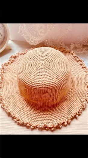 夏日必學-鬚鬚花邊草帽/Simple & Elegant Crochet Sun Hat #crochet #knittig #hat