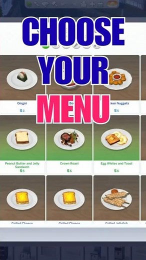 How to Edit a Restaurant Menu in The Sims 4 in 21 seconds 🍝