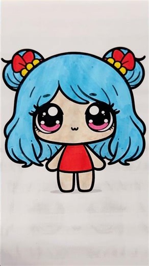 Little Girl is So Sweet 🥹🩵💖#cute #littlegirl #kawaii #drawing #art #anime #viral #fyp #shorts