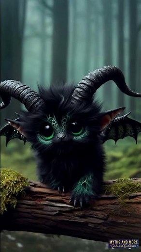 ADORABLE DEMON CREATURE 🖤💚 | Cute Monster with Big Green Eyes | 4K AI Art Video