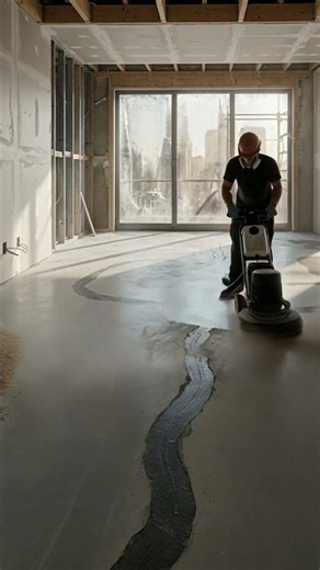 Satisfying Luxury Concrete to Epoxy Office Transformation ✨ #epoxyresin #officedesign