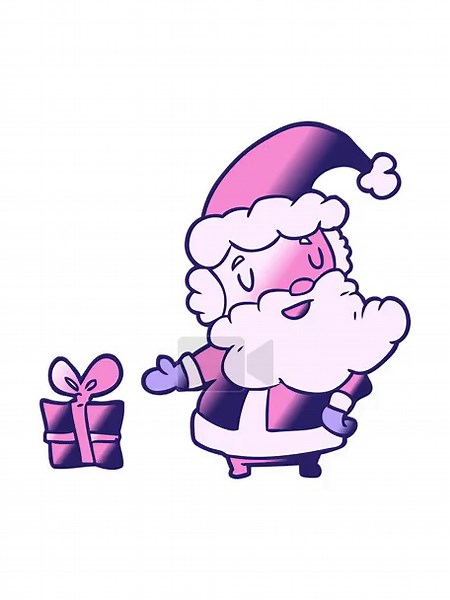 twinkling stars effect animation of a cartoon santa claus with present Stock Video Footage - Alamy