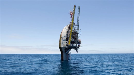 Watch moment world's weirdest ship sinks itself & flips into ocean lab