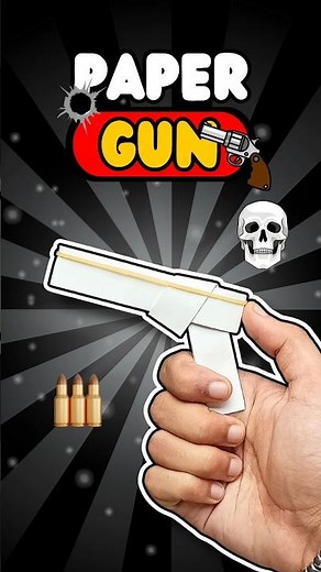 Easy Paper Gun That Works ☠️🔫💯 #craft #diy #experimnent #origami #paper #papergun #shorts #howto