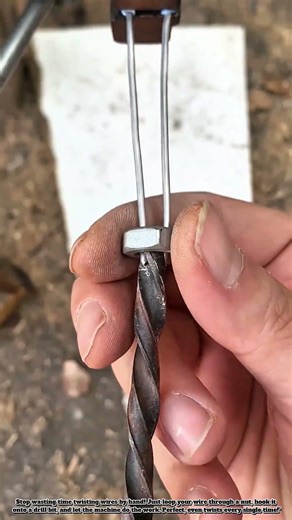 ​How To Twist Wire Perfectly In 5 Seconds With A Drill! #Construction #Tools #Interiordesign