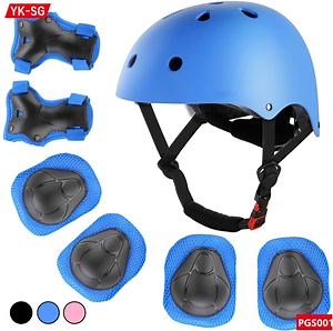 [Hot Item] Knee and Elbow Pad Set Wrist Support Helmet Adjustable Protection Set