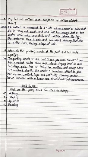 my mother at sixty six class 12 question answer | class 12 english poem 1 question answer